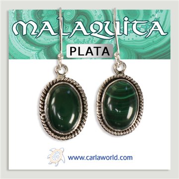 Pendientes Plata. Malaquita. A partir de 5,4gr. (PRECIO POR GRAMO)