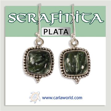 Brincos em prata. Serafinita. A partir de 5,4g (PREÇO POR RELVA)