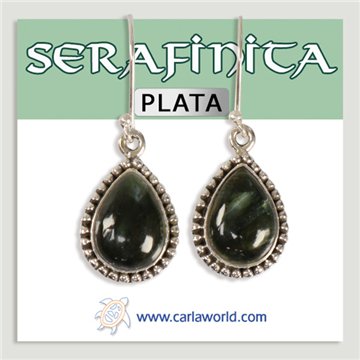 Brincos em prata. Serafinita. A partir de 5,4g (PREÇO POR RELVA)