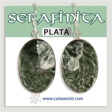 Brincos em prata. Serafinita. A partir de 5,4g (PREÇO POR RELVA)