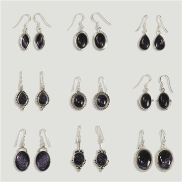 Pendientes Plata. Aventurina Oro azul. A partir de 4,1gr. (PRECIO POR GRAMO)