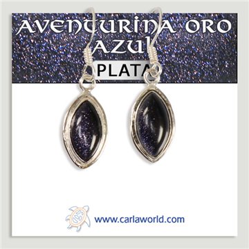 Pendientes Plata. Aventurina Oro azul. A partir de 4,1gr. (PRECIO POR GRAMO)