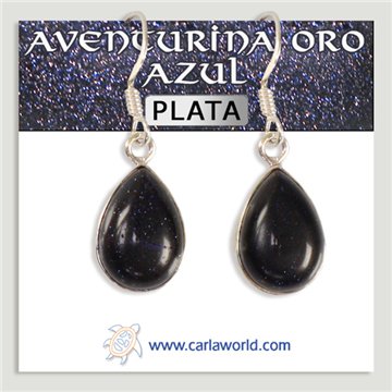 Pendientes Plata. Aventurina Oro azul. A partir de 4,1gr. (PRECIO POR GRAMO)