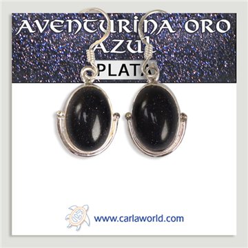 Pendientes Plata. Aventurina Oro azul. A partir de 4,1gr. (PRECIO POR GRAMO)