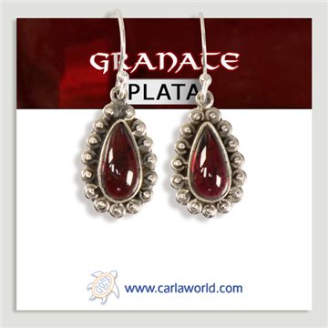 Pendientes Plata. Granate. A partir de 2,8gr. (PRECIO POR GRAMO)