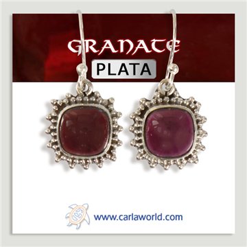 Pendientes Plata. Granate. A partir de 2,8gr. (PRECIO POR GRAMO)