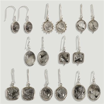 Silver Earrings. Tourmalinated Quartz. From 5.6g (PRICE PER GRAM)