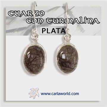 Pendientes Plata. Cuarzo Turmalinado. A partir de 5,6gr. (PRECIO POR GRAMO)