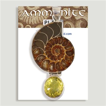 Silver Pendant. Ammonites with gemstones. Starting at 6 gr. (PRICE PER GRAM)