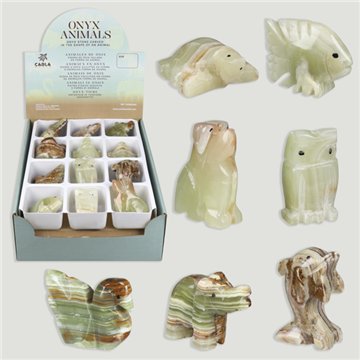 ONYX ANIMALS. Multigreen Onyx Figures. Assorted. 5cm