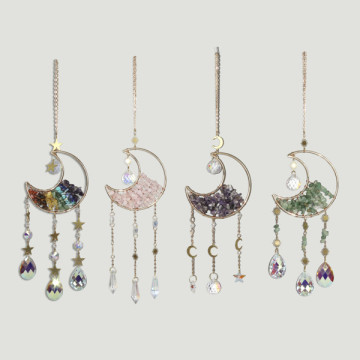 Móvel metal lua chip com lágrima cristal 10x36 cm.