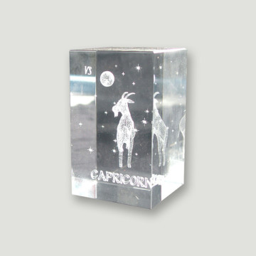 Cubo cristal reconst. 5x8cm Capricornio