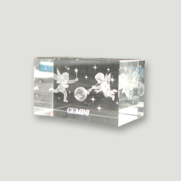 Cubo cristal reconst. 5x8cm Geminis