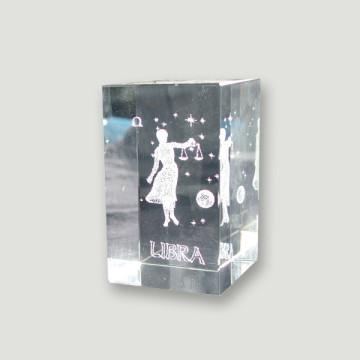 Cubo cristal reconst. 5x8cm Libra