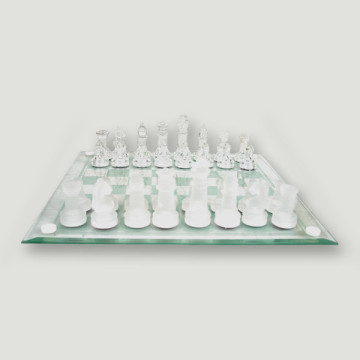 Jogo de xadrez em vidro reconstituído 20x20cm