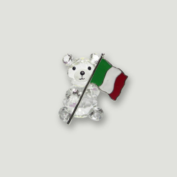 Oso de crist. c/bandera de Italia