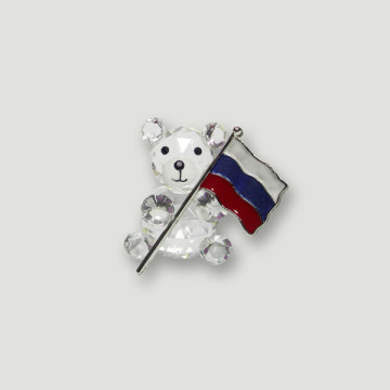 Oso de crist. c/bandera de Rusia