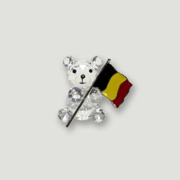 Oso de crist. c/bandera de Belgica