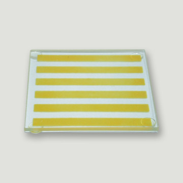 Posavasos cristal rayas dorado