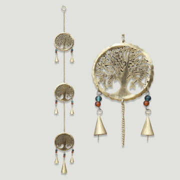 Mobile métal tira cloche 3 arbres 10x90 cm.
