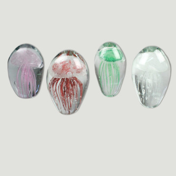 Artesanía cristal Medusas. Cristal azul. 6x9cm aprox