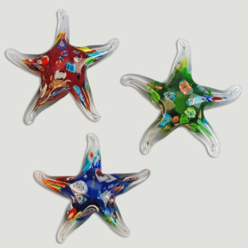 Artesanía cristal. Estrella Mar colores surtidos. 11-13cm