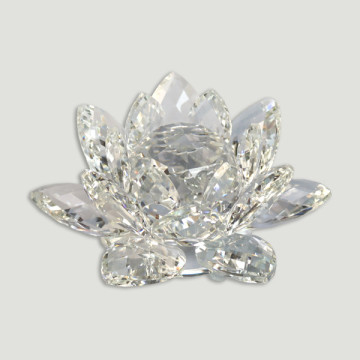 Transparent flower crystal crafts. 14x6,5cm.