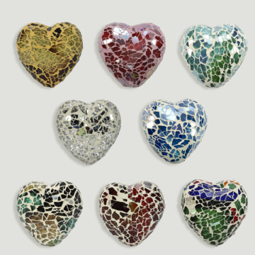 Corazón mosaico. Colores surtidos. 6x6x3,5cm