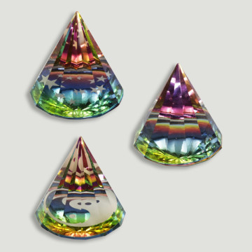 Pirâmide de cristal 12 faces modelos OM – Estrela – Redondo 5,5x5,5