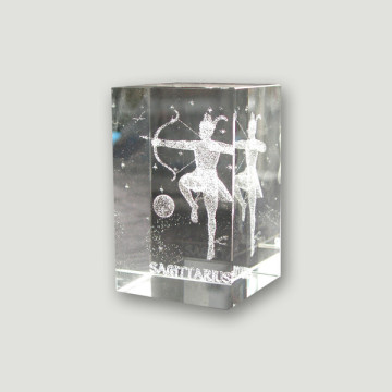 Cubo cristal reconst. 5x8cm Sagitario