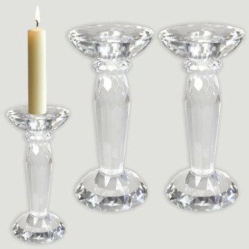 Pareja candelabro vidrio mod 01 18cm