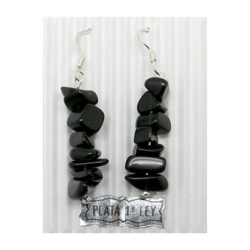 Pendientes plata hippy chip. Onix