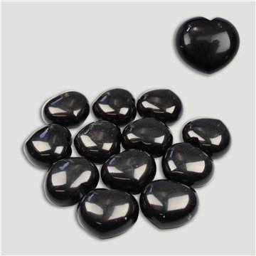 REPOSICIÓN. I “corazón” CITY. Mineral: Obsidiana. 40x45mm