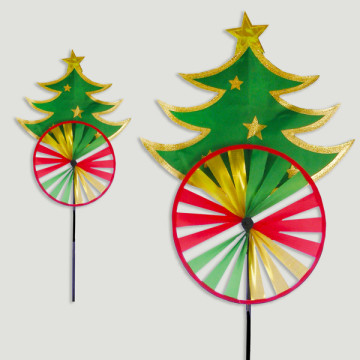 Molinillo de viento. 1 Rueda. Árbol Navidad. 34,5x82cm aprox