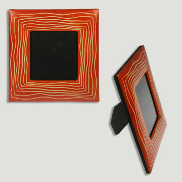 Moldura fotográfica em pele 18x18cm