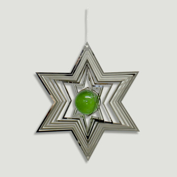 Spinner acero. Estrella con bola. Colores surtidos. 15cm
