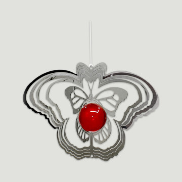 Steel spinner. Butterfly with ball. Assorted colors. 15x10cm