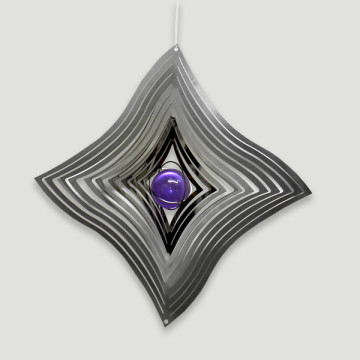 Steel spinner. Rhombus with ball. Assorted colors. 15cm