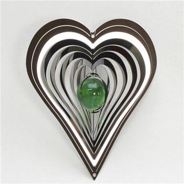 Spinner acero. Corazón con bola roja. 15cm