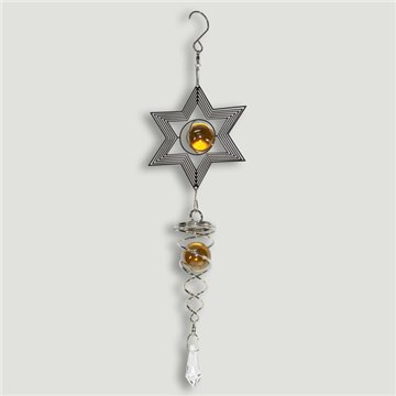 Spinner acero. Estrella con bola y cono. 30cm