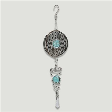 Steel spinner. Flower Life with ball cone ball. 30cm