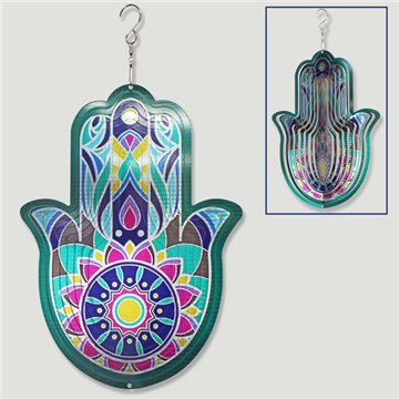 Spinner acero  Mano de Fátima verde multicolor 22x30