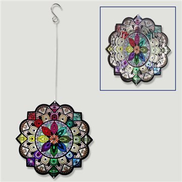 Multicolour Mandalas steel spinner 15cm