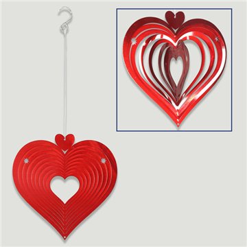Steel spinner Heart color 15cm approx