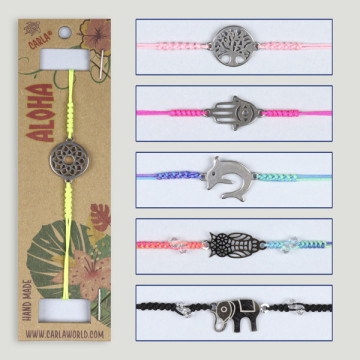 Pulsera ajustable. Modelo: Símbolos surtidos. Acero