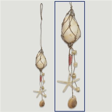 Mobile melo, coquillages et étoile de mer pointue. 90cm env.