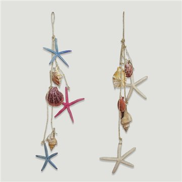 Móvil conchas y estrellas punta 60cm aprox.