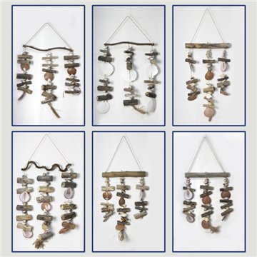 Movil madera tronquitos concha. Surtidos. 40-60cm