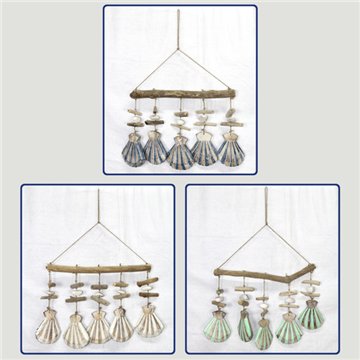 Troncs mobiles horizontaux en bois 5 coquilles. Couleurs assorties.40x60cm