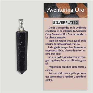 Aventurine dorée. Pendentif plaqué argent. 